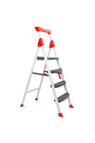 Z-Tools Scară metalică cu 3 trepte plus platformă, albă ZLN0683