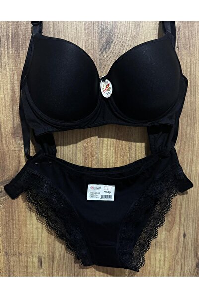 AZOSEV مجموعة سراويل حمالة صدر سوداء مدعومة