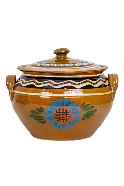 Z-Tools Oală de lut cu capac, diametru 24 cm, capacitate 10 l, EXT10458