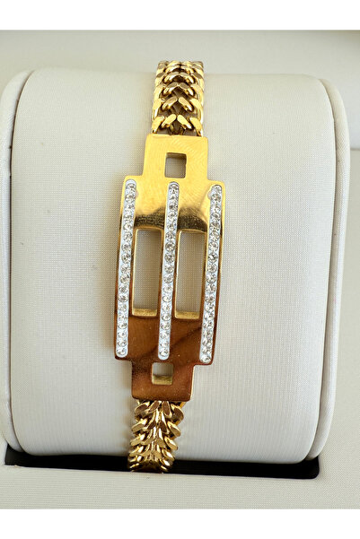 ATLASAKSESUARR Stone Model 8 Steel Gold Bracelet
