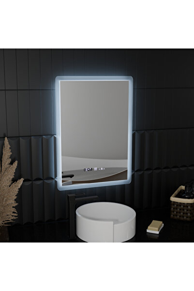 Alista Home Oglindă dreptunghiulară LED ELANCEE 50 x 70 cm, senzor MotionGlow, sistem de dezaburire, ceas și termometru