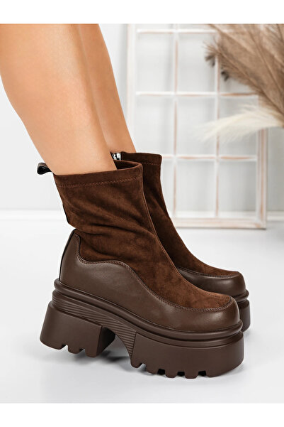 mei Ghete Dama cu Platforma 5W61 Maro