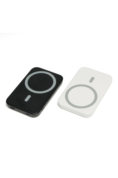 RAY ® Baterie externă wireless subțire 5000 mAh – compatibilă cu MagSafe, încărcare rapidă de 15 W, USB-C și Lightning