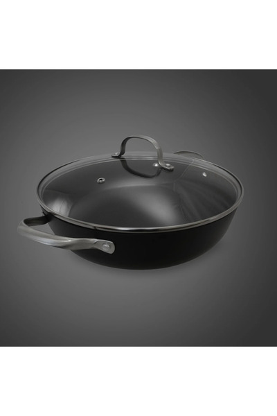 Oti Oală tip fagure din fontă cu capac de sticlă OTI, diametru 30 cm, capacit...