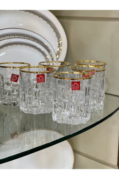 RCR Etna Altın Yaldızlı Su Bardak 6'ı 350ml