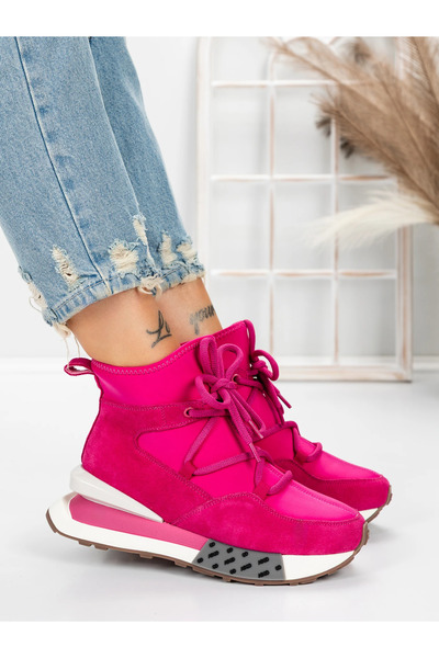 Pantoful Дамски ботуши от естествена кожа 5SZ8 Розови