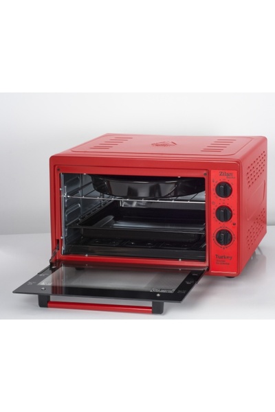 Zilan Electric Oven 32 Liters, 1500W, Timer control 90 minutes, Grill, Rectangular Tray, Red ZLN5320_R