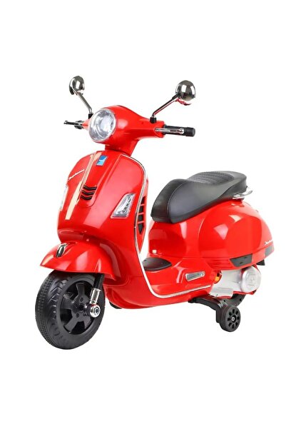 MACVI Macvi® scooter 3-8 years, Vespa design, with 2 x 6V, lights, audio system up to 6 km/h, Red