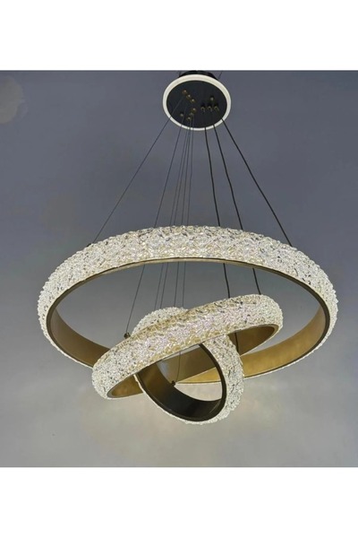 Vooltex Luxury modern LED chandelier, 40 + 60 cm, gold color, from Voltex