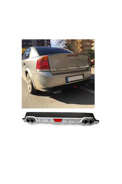 OTO H.İ.T. OPEL VECTRA C UYUMLU BODY KİT DİFÜZÖR 4 ÇIKIŞ YUVARLAK GRİ MODEL 1