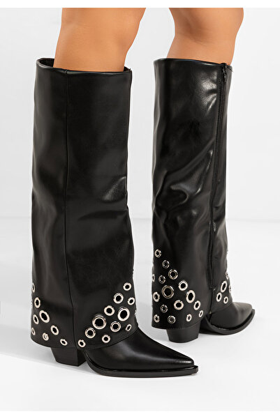 B T Shoes Black Tovia chunky heel boots