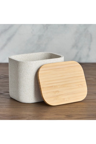 Home Centre Kyoto Cotton Jar with Bamboo Lid