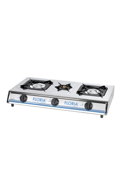 Zilan Stainless Steel Stove with 3 Burners, Gas Cylinder Powered / ZLN 8472 ZLN8472