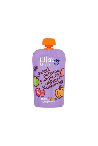 Ella's kitchen Bio Piure Cartofi Dulci Dovleac Mere + Afine, 4+ luni, 120G
