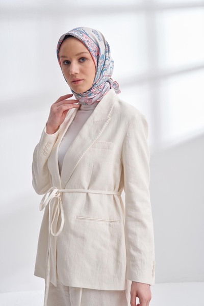 ARMANDA Premium Collection Crown Pattern Twill Silk Scarf - Rosepembe