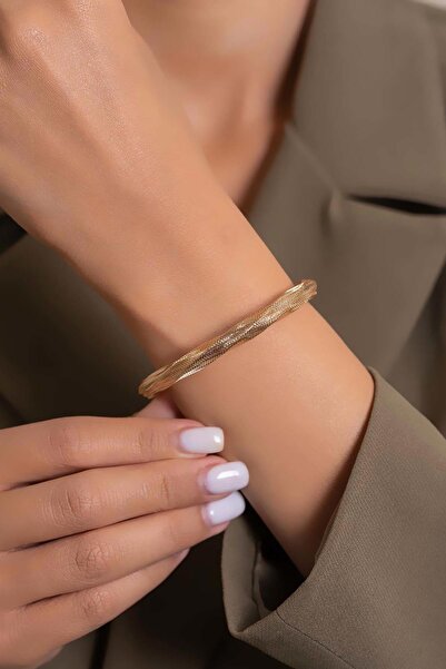 Bayar Gold 14 Ayar Altın İtalyan Esnek Kalın Burgu Bilezik