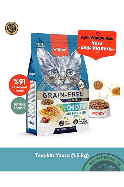 Wanpy Tahılsız Tavuklu Yavru Kedi Maması 1.5 kg