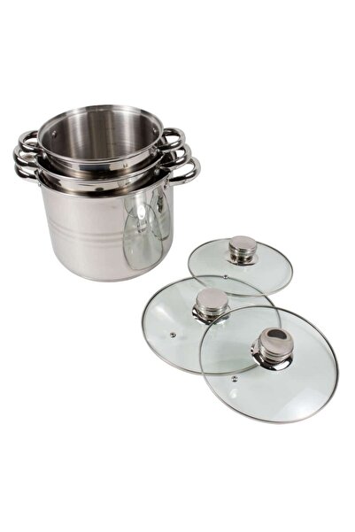 Floria Set 3 oale cu capace inox, 5L / 6L /8L ZLN4045