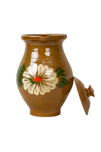 Z-Tools Ulcior tradițional din lut pictat, capacitate 2L, cu capac EXT5690