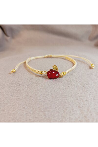 Crystal Atelier Tavşan Figürlü Taşlı Makrome Bileklik – Taşlı Kadın Örgü Takı...