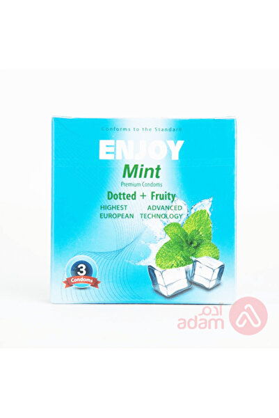 Enjoy انجوي واقي ذكري منقط بنكهة النعناع - 3 قطع