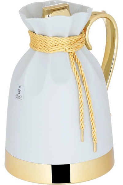 Everest Balqis Thermos, 1 liter, golden handle, thermal glass inner shell light gray