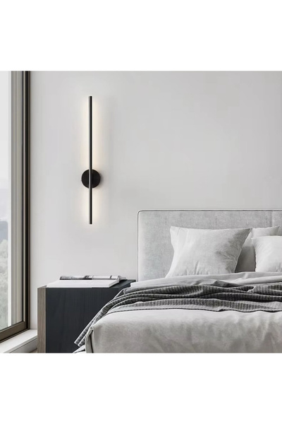 Muga Lux Wall Reflective 75 cm Led Black Sconce Daylight Indoor