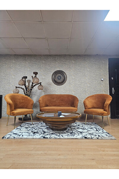 ZAFİR TEDDY Takım Gold Kaplama Sivriltme Ayak Çay Seti Koltuk - Berjer , Balk...