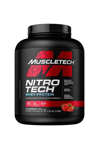 MUSCLETECH Nitro Tech Whey Protein Strawberry 4Lb