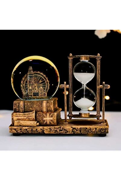 mr shopping MR Nostaljik Işıklı Kum Saatli London Kar Küresi Hediyelik