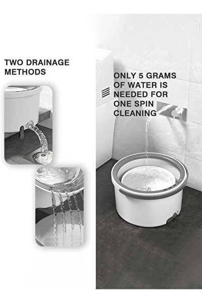 Cady One 360 Degree Rotating Mop and Bucket, Self-Drilling Mop Set with 4 Pads and Handle for Cleaning All Floor Types