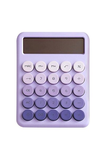 OEM Desktop Calculator Purple with Large LCD Screen, Retro Round Design