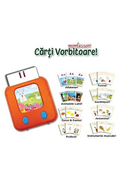 İDEA Montessori Talking Cards Electronic Educational Game with 112 Interactive Cards, Scanner and Stories