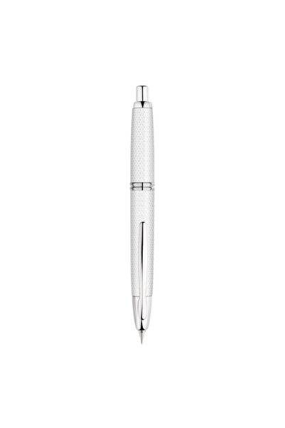 Pilot Capless Pen Rhodium Graphite White Medium Tip White Gold