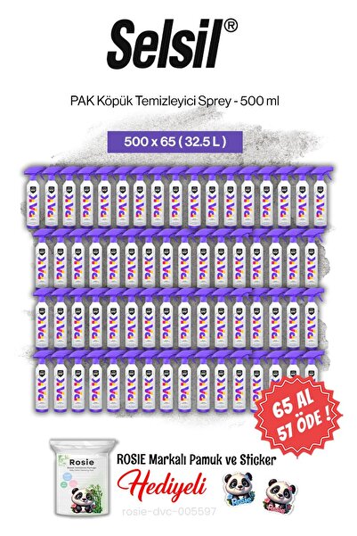 Selsil PAK 65 AL 57 ÖDE Köpük Temizleyici Sprey 500 ml ve rosie pamuk