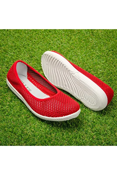 Tellus Women's mesh ballerinas 72-22, Red - 41