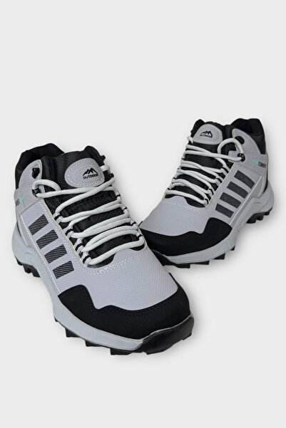 Liger Ανδρικές μπότες για πεζοπορία και υπαίθρια χρήση, ανθεκτικές στο κρύο, αντιολισθητικές, ΓΚΡΙ - ΜΑΥΡΟ