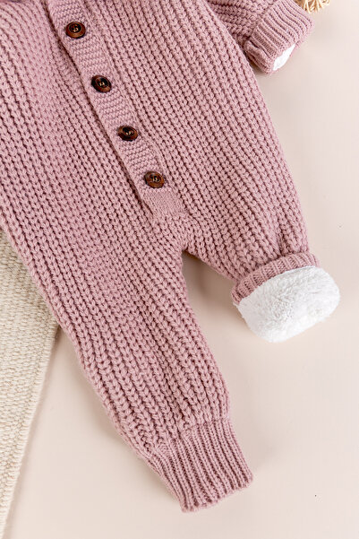 Babymod Knitted Winter Hooded Baby Girl/Boy Jumpsuit with Welsoft Lining Inside