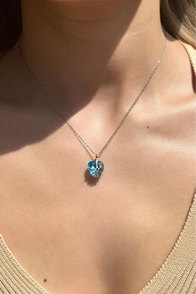 Spossy Silver Jewelry Kalpli Kar Tanesi Tasarım Çift Taraflı Kolye