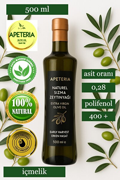 apeteria Sağlık Amaçlı içmelik 400+ Polifenole Sahip Naturel Sızma Zeytinyağı...