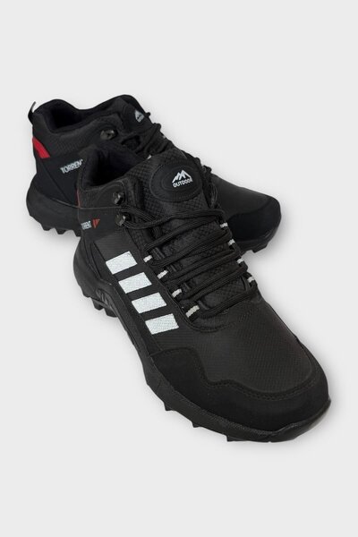 Liger Ανδρικές μπότες για πεζοπορία και υπαίθρια χρήση, ανθεκτικές στο κρύο, αντιολισθητικές, ΜΑΥΡΟ - ΛΕΥΚΟ