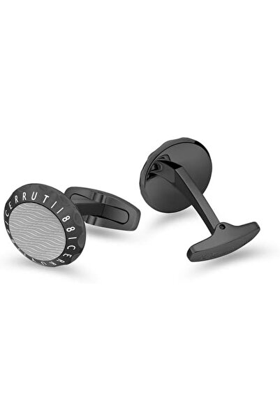 Cerruti 1881 Pietro Black Grey Stainless Steel Cufflink for Men