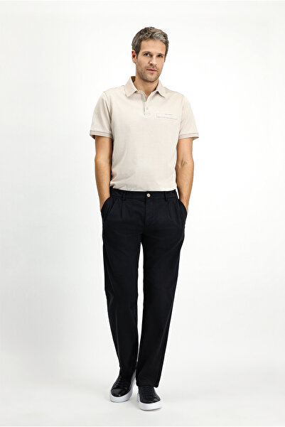 Kiğılı Regular Fit Lycra Elastic Waist Drawstring Pleated Trousers