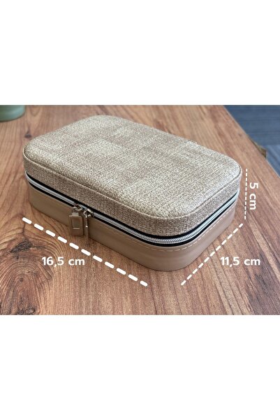 ARVALE Fermuarlı Seyahat Takı Kutusu – Çok Bölmeli Şık Organizer, Kolye Küpe Yüzük Takı Düzenleyici Çanta