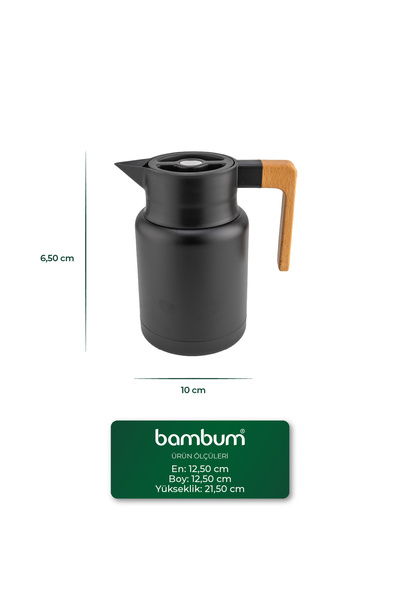 Bambum ترمس ياسو ستيل أسود 1.5 لتر