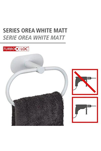 GBMOTION Turbo-Loc® prsten za peškir Mod. Orea beli mat, izrađen od nerđajuće...