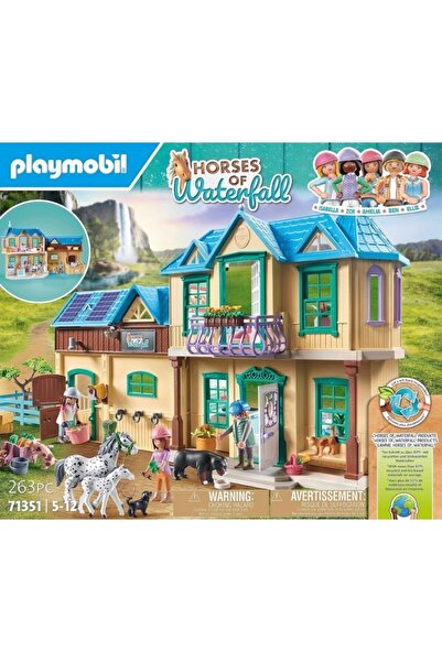 OyuncaklarÜlkesi Playmobil Waterfall Horses Waterfall Farm House Toys Playset 71351 (261 Pieces)