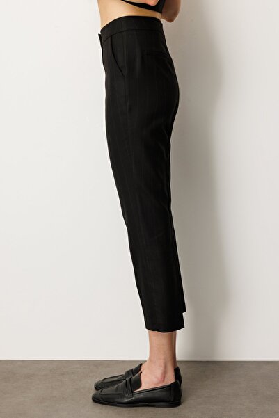 Ekol Straight Cut Striped Trousers 5125-26K Black