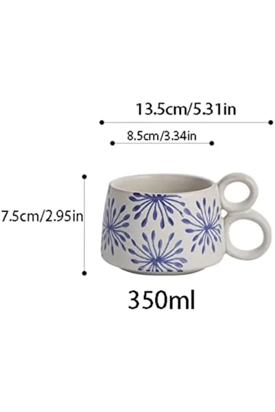 VALUE KOHUS Mug Simple Style Double Ear Creative Design Breakfast Cup Home Mug Ceramic Coffee Cup Travel C