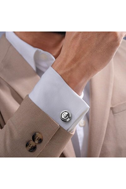 Cerruti 1881 Renato Silver and Black Cufflinks